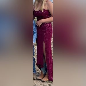 Macy’s reddish pink prom dress size 8